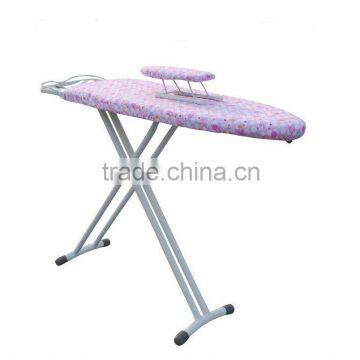 Household ironing board with iron rest