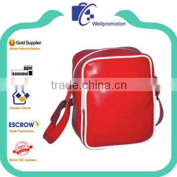 Red pu leather crossbody messenger document bag                        
                                                Quality Choice