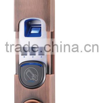 Left handle fingerprint lock with override key