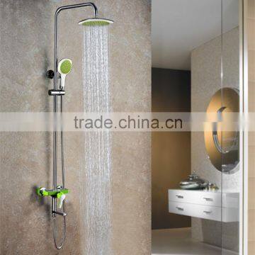 Contemporary Chrome Finished Dual Handles Bath Shower Faucet