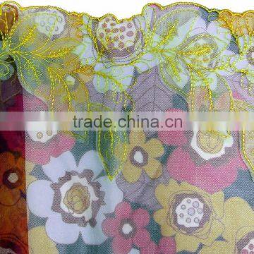 Leaf heat cut Polyester embroidery lace