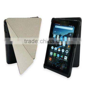 flip stand PU leather case for kindle fire 7, OEM design unique leather cases