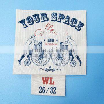 Custom Made Machine Fold 100% Cotton Canvas Main Label