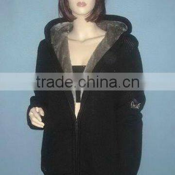 2011-LS062 LADIES LONG SLEEVE V- NECK ZIPPER CARDIGAN SWEATER