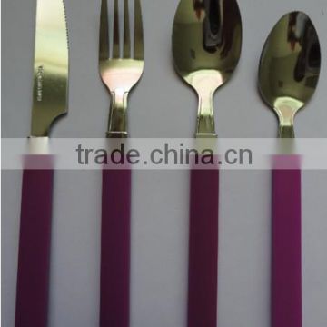 New Design Purple Handle Stainless Steel Cutlery Set