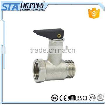 ART.5113 China foged brass body with plastic handle 1/2" medium temperature nickel plated brass pressure relief safety valve