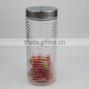 2000ml New Design Pasta Glass Jar with Metal Screw Lid