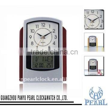 Pearl Wooden LCD Alarm Clock E611 With Sweep