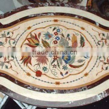 Marble Inlay Table Top , Stone Inlay Table Top