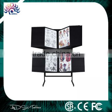 professional stainless steel tattoo flash display rack,tattoo photo display racks with free stand