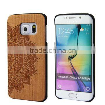 Beautiful Laser Engraved PC+ Cherry Wood Cover For Galaxy S6 Dandelion Engraving for S6 Hoursing for samsung galaxy s6