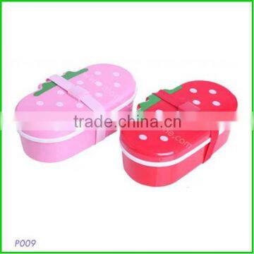 Lovely Strawberry Shaped Plastic Lunch Box , Pink Melamine Bento Box for Children