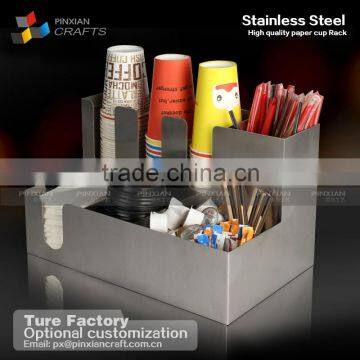 Custom-made Disassembly Acrylic Coffee Cup/ Lid /straw/sugar Ball/stir/napkin Paper Towel Dispenser Coffee Condiment Organizer photo-2