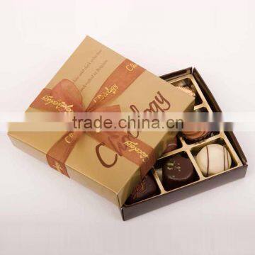 Best chocolate packaging box with plastic tray and ribbon