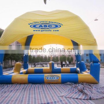 inflatable yellow and blue Aqua Sphere Experience