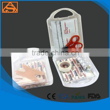 Mini first aid kit with plastic box