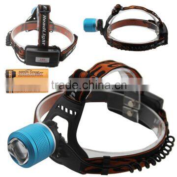 Dual Light Source LED Headlamp Rotating The Focusing Fishing Headlights With 2 x 18650 Li-ion Rechargeable Batteries+1 x Charger photo-2