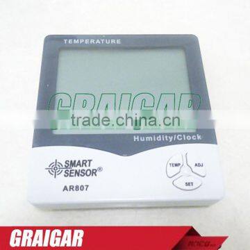 Smart Sensor AR807 LCD Digital Hygrometer Thermometer Wet and Dry Thermometer Meter With Calendar & Clock Alarm photo-2