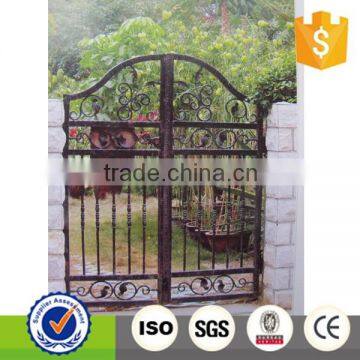 Decorative wrought iron metal fence gate