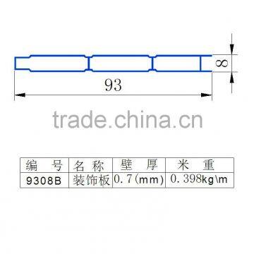 9308B alumium profiles 6063 T5 for decorative sheet