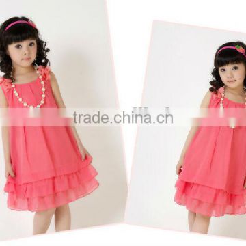 Children's dress, chiffon skirt for girl, princess skirt with necklace and bowknot