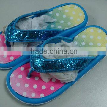 hot selling new fancy gliter beach summer eva slippers for girls