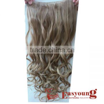 Natural blond spiral clip in curl hair extensions, body wave curly hair extensions