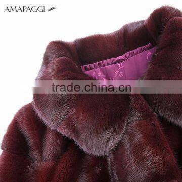 China Sale Dyed Real Mink Winter Fur Coat for Fashion Lady photo-4
