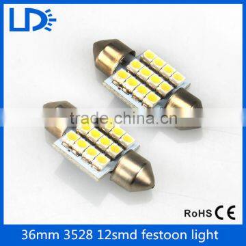 36mm 3528 12smds LED festoon light rear license plate lamp car led reading roof bulb