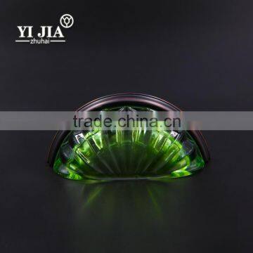 half round shape green color crystal knobs for cabinets