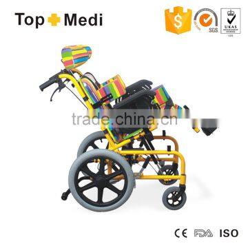 China supplier topmedi hot sales reclining wheelchair for cerebral palsy children