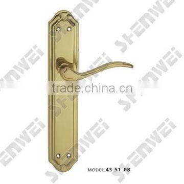 43-51 PB brass door handle on plate