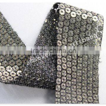 Hot Selling 4.2cm Width Bronze Embroidery Sequin Trim for Garment photo-3