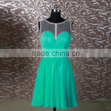 RSE687 Mint Green Chiffon Knee Length Bridesmaid Dress Patterns