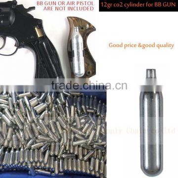 Manufacturer mini co2 gas cylinder cartridge tank 12g non-thread use for airsoft gun/air pistol