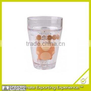 plastic cup with floating glitters, glitter cup