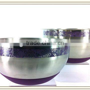 China manufacturer supply stainless steel salad bowl with decal