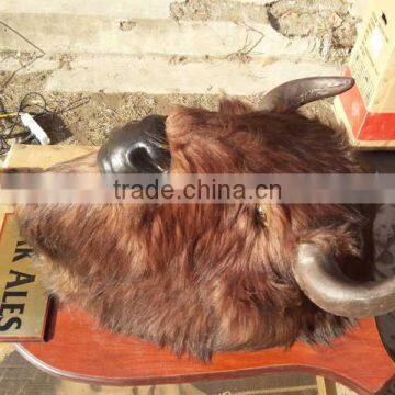 Taxidermy synthetic fur yak head for wall hanging