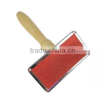 light Wooden handle pet Brush with rubber