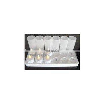 Set of 12 Rechargeable LED Candle w/plastic holder