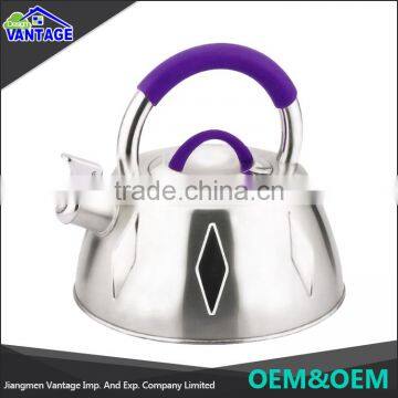 Stainless Steel mirror polished Tea Kettle Flat Bottom Whistling Kettle with Handle