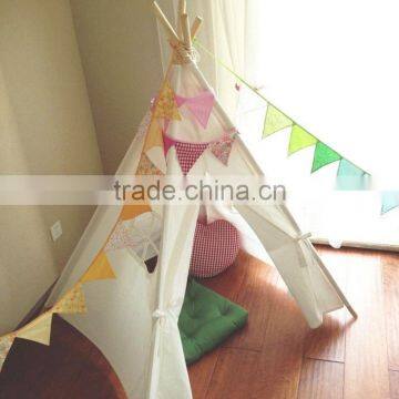 Classic Solid White Four Poles Two Windows Style Indian Kids Teepee Tent Great Gift for Children' Birthday, Christmas photo-4