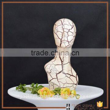 Latest Design Crack Surface Fiberglass Mannequin Head for Wig Display photo-2