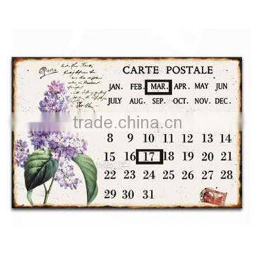 Hydrangea Design Metal Calendar Hydrangea Tin Sign Tin Plate