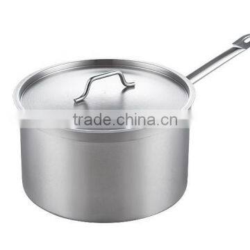 Two Handle Sauce Pan Saucepan Cooker Family Restaurant Hotel Usage Shot Body Stainless Steel Soup Pot with Lid