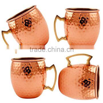 Set of 4 Pure Copper Beer Mug , Hammered Copper Mugs, Moscow Mule Copper Beer Mugs