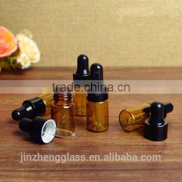Straight Side Brown 3ml Glass Eye Droppers Black Bulb Glass Droppers for Use With Glass Bottles. Screw Top photo-2