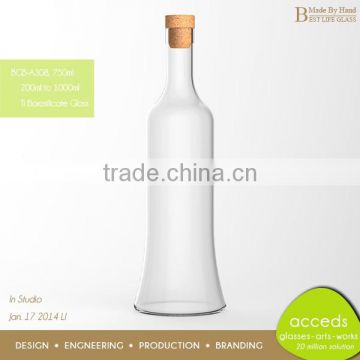 Novelty HandBlown High Quality Decorative Corked Glass Bottles