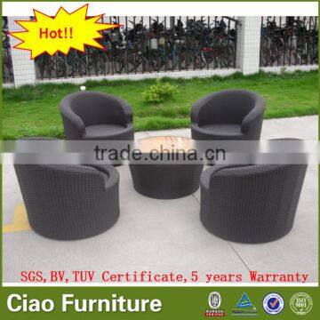 Balcony Small Table Set Patio Furniture Rattan Coffee Table Chair photo-3