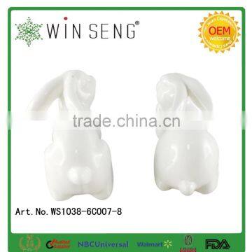 Cute Craft Decorative Easter Ceramic White Rabbits Deocrations for Easter photo-3